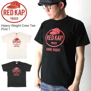 (レッドキャップ) RED KAP ヘビーウエイト プリント クルーネック Tシャツ 【父の日 プレゼント】｜indeeg