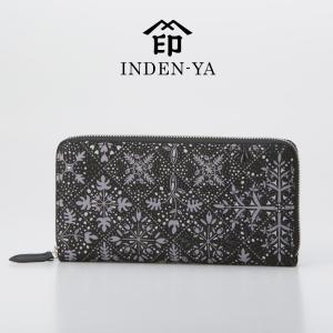 印傳屋（INDEN-YA） 印伝 長財布 女性 レディース シアソム ラウンド