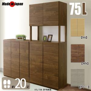 下駄箱 靴箱 完成品 北欧 開き戸 玄関収納家具 シューズボックス ロータイプ 75