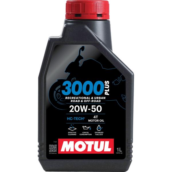 MOTUL モチュール 3000 PLUS 4T 20W-50 1L エンジンオイル バイクオイル ...