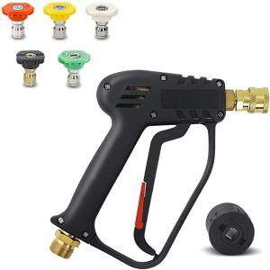 ケルヒャー 高圧洗浄ショートガン 互換品 M22 14mm フィッティング ノズルチップ5個 4000 PSI 温水と冷水の交換 カークリーニング DERASL