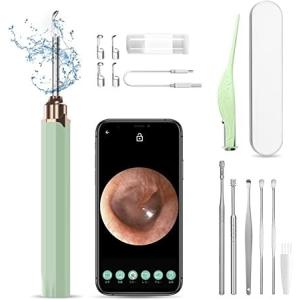 耳かき カメラ 子供 スコープ LEDライト iphone android 極細レンズ 3.5mm 生活防水 6軸 簡単接続 緑色