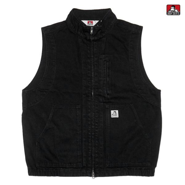 【30%OFF】BEN DAVIS ベンデイビス ベスト コットン ジップ シンプル 無地
