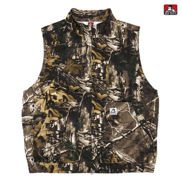 【30%OFF】BEN DAVIS ベンデイビス ベスト コットン ジップ カモフラージュ 迷彩