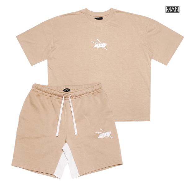 【50%OFF】MAN OFFICIAL セットアップ 上下セット Tシャツ 半袖 ハーフパンツ シ...