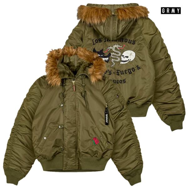 【30%OFF】GRIMEY グライミー ナイロン ジャケット ファー フード フーディー ワーク ...