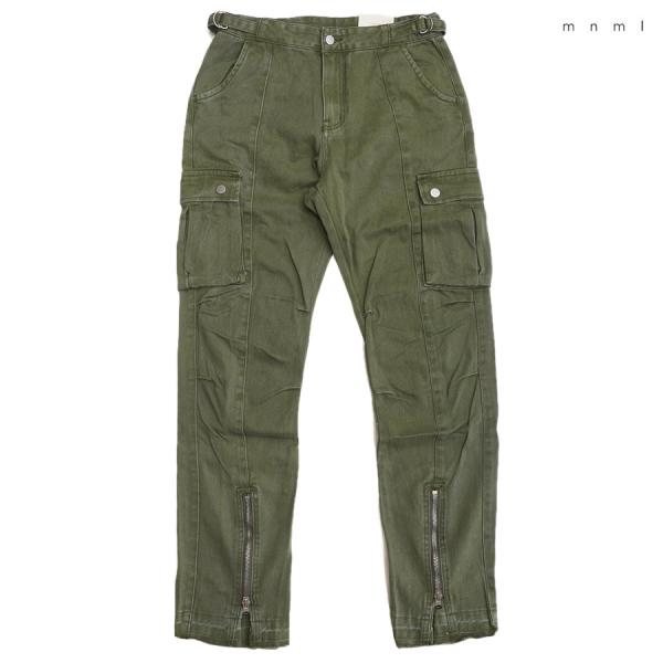 【50%OFF】MNML ミニマル カーゴパンツ ロングパンツ フレア ジップアップ コットンパンツ
