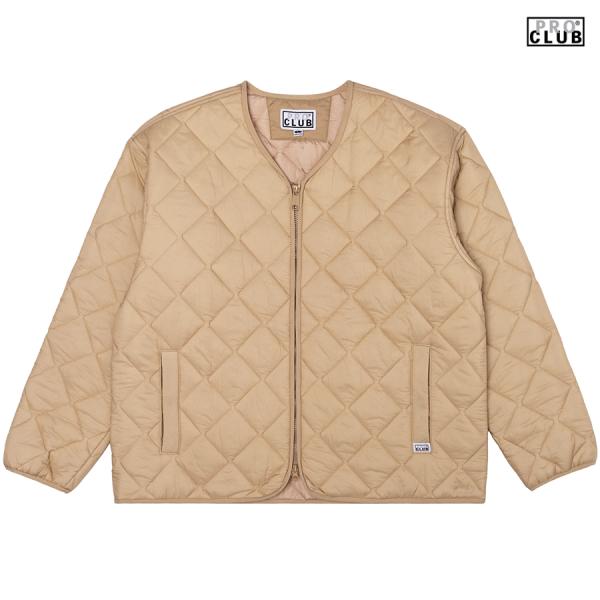 PRO CLUB HEAVYWEIGHT QUILTED LINER JACKET【KHAKI】プロ...