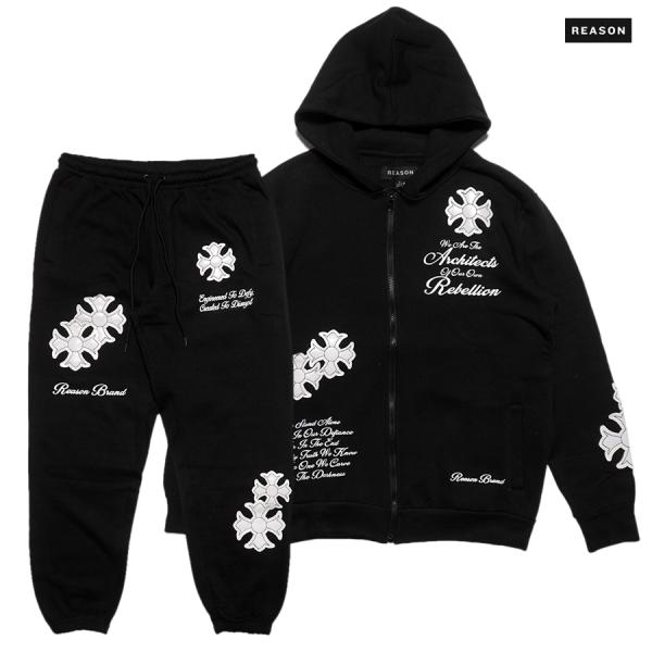 【30%OFF】REASON CLOTHING リーズン ジップアップ フードスウェット セットアッ...