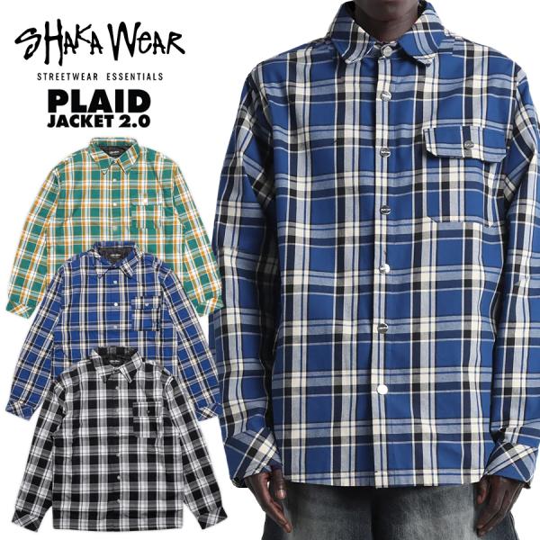 SHAKA WEAR PLAID JACKET【BLACK/BLUE/GREEN】シャカ キルティン...