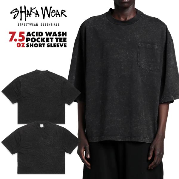 SHAKA WEAR シャカウェア アシッドウォッシュ ポケット Tシャツ 半袖 無地T TEE プ...