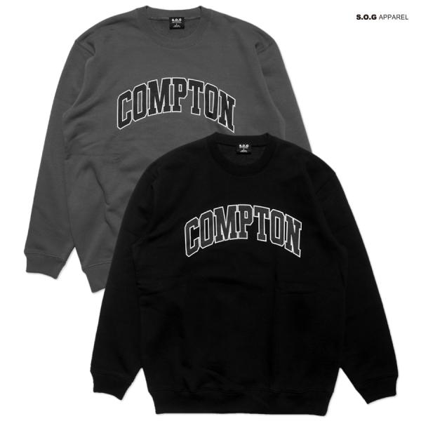 【20%OFF】SOG APPAREL コンプトン クルーネック スウェット トレーナー カリフォル...