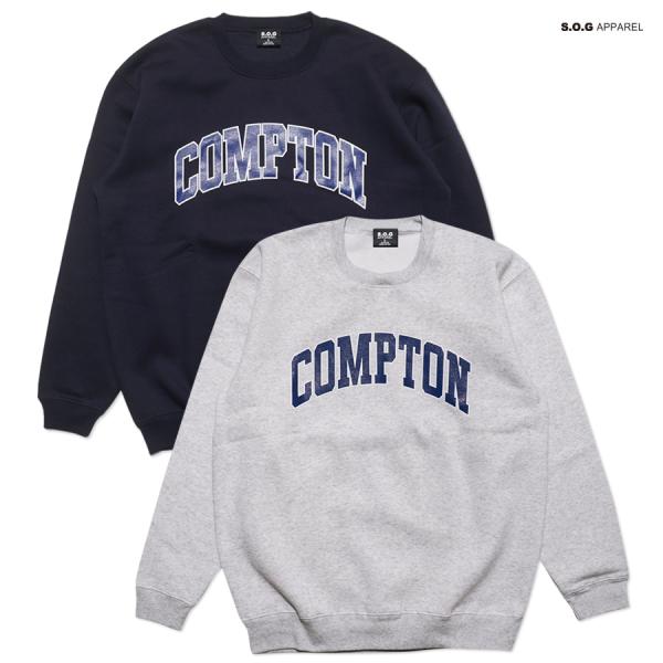 【20%OFF】SOG APPAREL コンプトン クルーネック スウェット トレーナー カリフォル...
