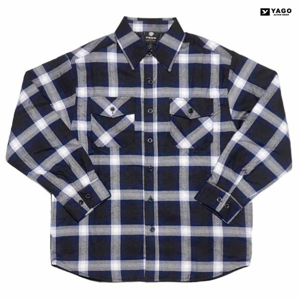 YAGO ヤゴ ジャケット アウター チェック 柄 シャツジャケット キルティングジャケット プレイ...