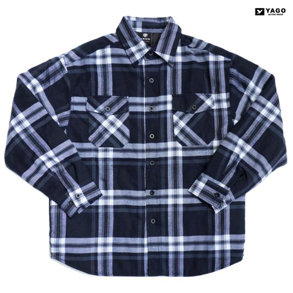 YAGO ヤゴ ジャケット アウター チェック 柄 シャツジャケット キルティングジャケット プレイ...