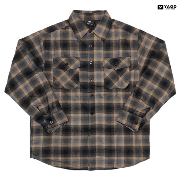 YAGO ヤゴ ジャケット アウター チェック 柄 シャツジャケット キルティングジャケット プレイ...