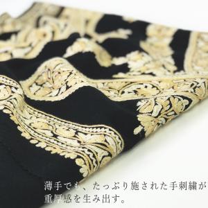 InDream アーリ刺繍ストール 黒 アイボ...の詳細画像2