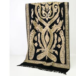 InDream アーリ刺繍ストール 黒 アイボ...の詳細画像4