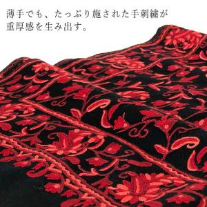 InDream アーリ刺繍ストール 黒 レッド...の詳細画像2