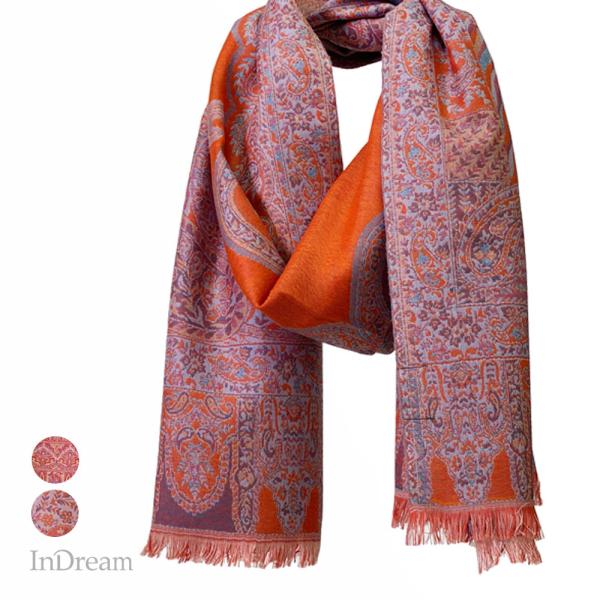 ペイズリー柄 ウールストール ひざ掛け 大判［70cmx205cm］マフラー クリスマス ギフト 誕...
