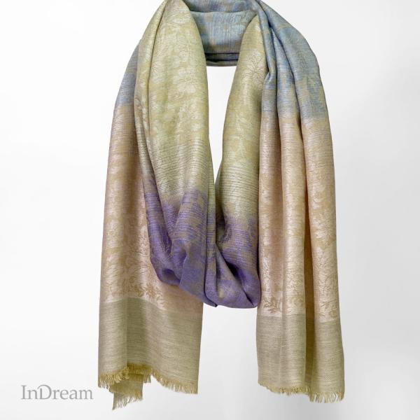 InDream シルクモダールストール ジャガード織 パステルカラー マフラー おしゃれ  クリスマ...
