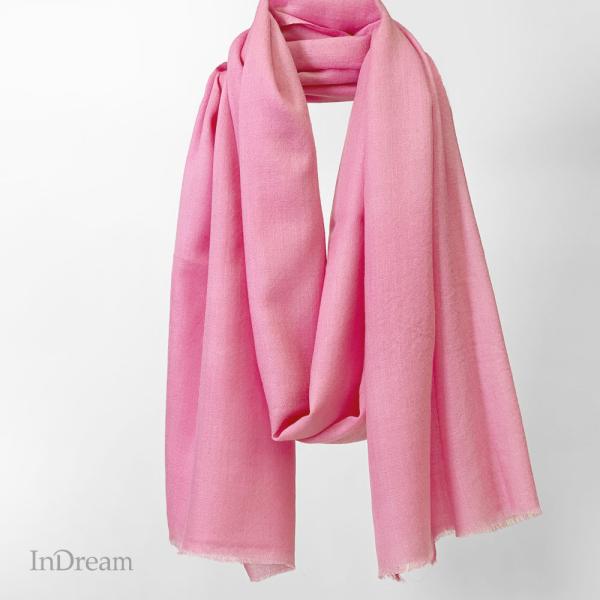 InDream シルクウール ストール 大判 70cmx200cm  ピンク 薄手   クリスマス ...
