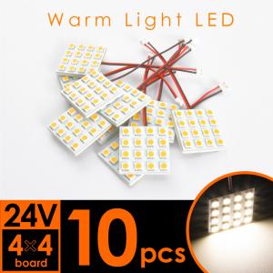 10個セット●● 24V 電球色 暖色 SMD16連 4×4 LED 基板 端子形状G14 ルームランプ 3000ケルビン 大型車用｜inex-2