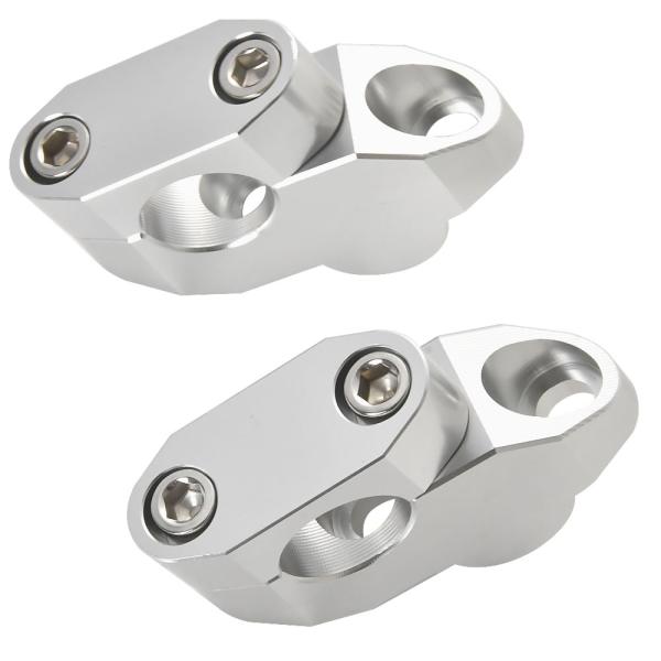 バイク用 ハンドルアップ ライザー シルバー 2個セット 22.2mm ハンドルポスト ハンドルアッ...