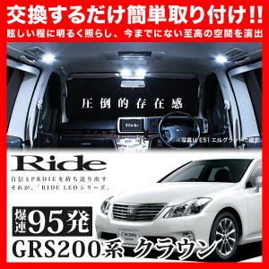 クラウンロイヤル ルームランプ LED RIDE 95発 12点 GRS200系 [H20.2