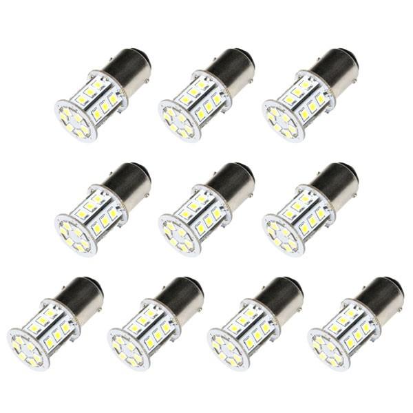 10個セット●● 12V 24連 S25 ダブル LED 球 BAY15d 1157 ピン角 180...