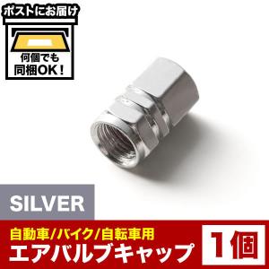 エアバルブ エアーキャップ エアーバルブ 車 バイク用 アルミ製 カラー シルバー 銀 1個売り｜inex
