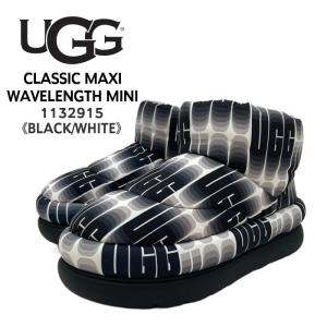 アグ UGG ブーツ レディース 1132915 CLASSIC MAXI WAVELENGTH MINI クラシック マキシ ウェーブレングス ミニ ショートブーツ BLACK WHITE｜infini-elts