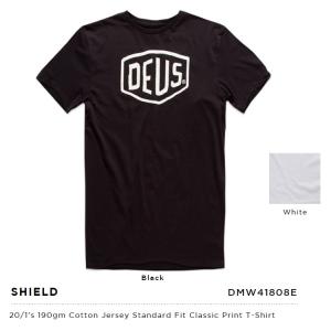 Deus ex Machina デウスエクスマキナ SHIELD ロゴTシャツ ブラック、ホワイト DMW41808E｜infinisportsnetshop