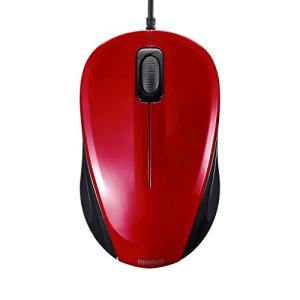 サンワサプライ 静音有線ブルーLEDマウス レッド MA-BL9R