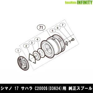 ●シマノ　17 サハラ C2000S (036247)用 純正標準スプール (パーツ品番1025Q)　【キャンセル及び返品不可商品】 【まとめ送料割】｜バスメイトインフィニティソルト店