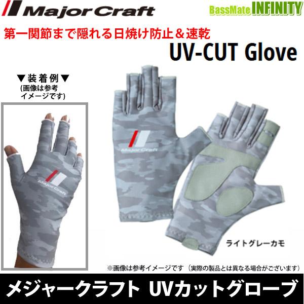 ●メジャークラフト　UVカットグローブ(サマーグローブ) ライトグレーカモ (M-LL) 【メール便...
