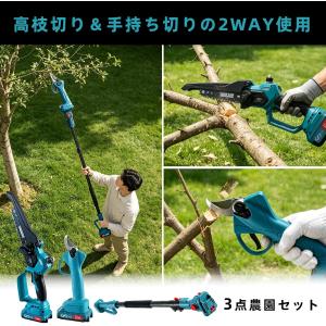 高枝切りバサミ チェーンソー 電動ハサミ 充電...の詳細画像1