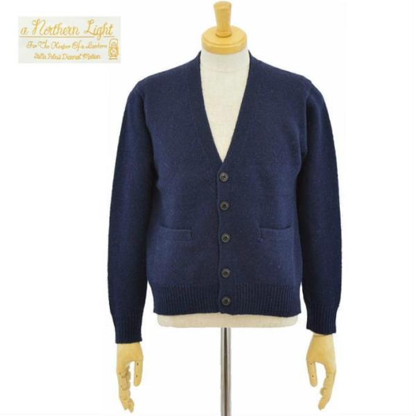 ア ノーザン ライト NL1-0050 NAVY シェットランド ニットカーディガン Vネック ネイ...