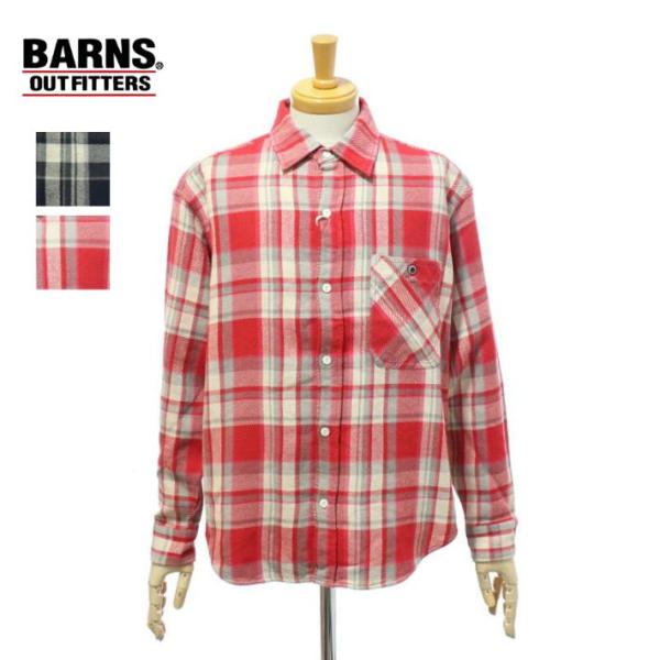 BIG MAC×バーンズ BR-25371 フランネル 長袖シャツ ネルシャツ メンズ BARNS ...