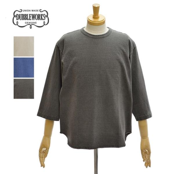 ダブルワークス 58105PD ピグメント染め ヘビーウェイト 7分袖 ベースボールT Tシャツ メ...