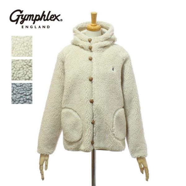 ジムフレックス J-1185BOA ボアジャケット くるみボタン フード付き レディース Gymph...