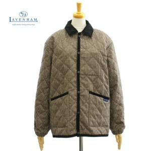 ラベンハム エラスチックカフジャケット ハウンドトゥース ウールキルト ジャケット レディース LAVENHAM