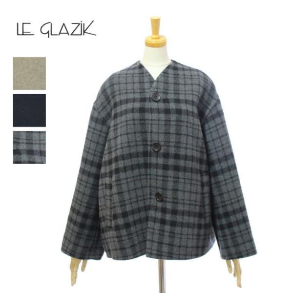 ル グラジック LG-A0617MFW ダブルフェイス ノーカラー ドロップショルダー ジャケット ...