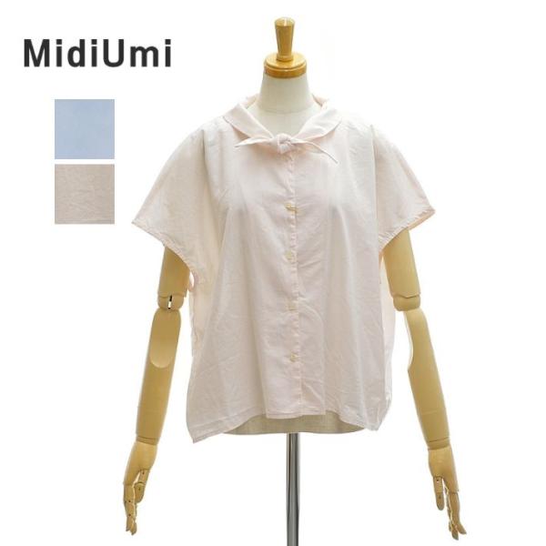 ミディウミ 2-730238 スカーフライクカラー ノースリーブ シャツ レディース MidiUmi...