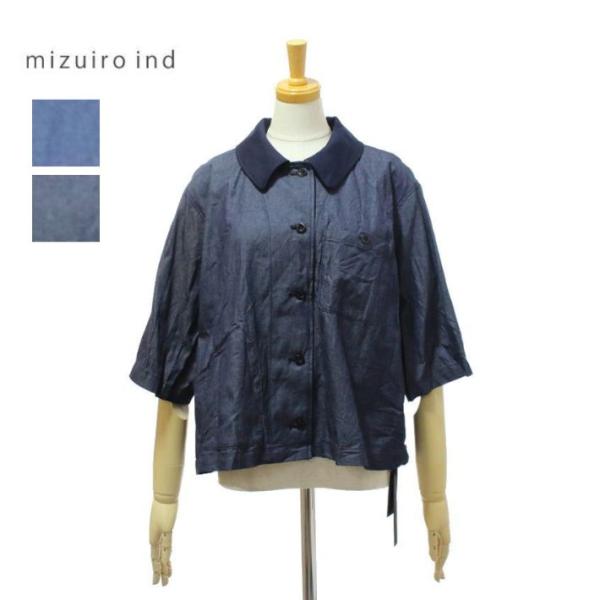 ミズイロインド 2-230135 ハーフスリーブ デニムシャツ レディース mizuiro ind
