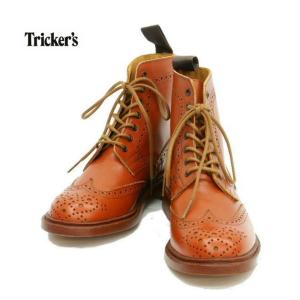 トリッカーズ 5180 カントリーブーツ ウイングチップ 7ホール レザーソール モカシンブラウン レディース Tricker's WING TIP BOOTS MOCCASIN BROWN｜infinity