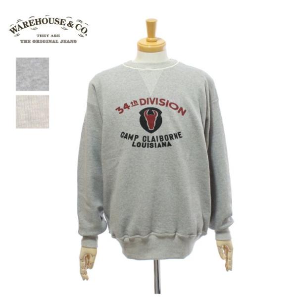 ウエアハウス Lot 401「34TH DIVISION」セットイン フラットシーム クルーネック ...