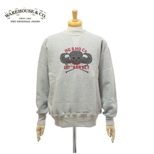 ウエアハウス Lot 401「HQ&amp;HQ CO」セットイン フラットシーム クルーネック スウェット...