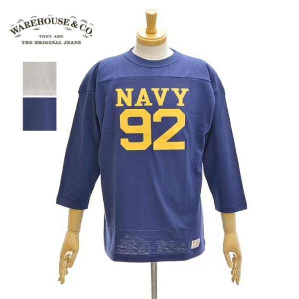 ウエアハウス Lot 4063「NAVY 92」7分袖フットボールTシャツ メンズ WAREHOUS...