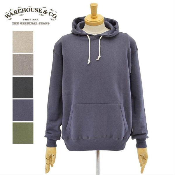 ウエアハウス Lot.450 無地  セットイン 2本針フード プルオーバー パーカースウェット メ...